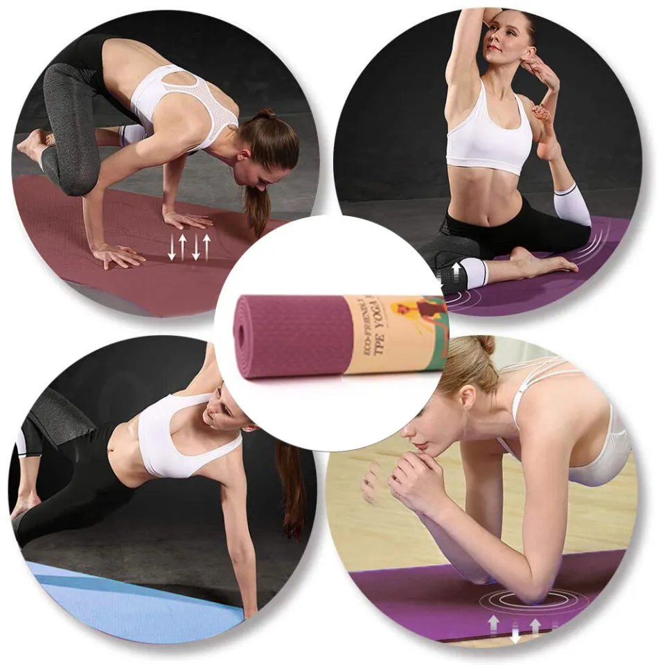 Yogii Yoga Mat - Premium TPE Pilates Mats - 183 x 61 x 0.6cm Eco Friendly  Non Slip Yoga Mat Thick - Exercise Mat for Home - Gym Mats for Home 