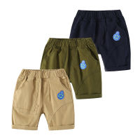 Smile Boys Summer Shorts Knee Length Toddler Pants Cotton Elastic Waist Children Trousers Kids Clothes