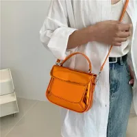 Bag girls high-end niche spring and summer 2023 all-match patent leather shoulder bag Korean version Messenger small square bag girl 〖WYUE〗