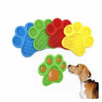 Pet Dog Feeding Slow Food Bowl Claw shaped Dispensing Mat Feed Plate Silicone Dog Lick Pad Safe No Toxic Training Plate