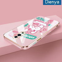 เคส Dienya สำหรับ OPPO Reno RenoZ Reno Z เคสลายการ์ตูนน่ารักโชคดีใหม่กรอบสี่เหลี่ยมชุบซิลิก้าเจลนิ่มกันกระแทกเคสมือถือรวมเลนส์กล้องถ่ายรูปฝาครอบป้องกัน