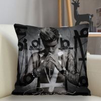 (Stock) New music customized Justin Bieber sofa pillowcase decoration pillowcase home decoration pillowcase wholesale (contact information) The seller to support free customization. The pillow is designed with double-sided printing.