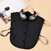 【cw】 Embroidery Fake Collar Detachable Shirt decoration Blouse Lapel Ties Accessories ！