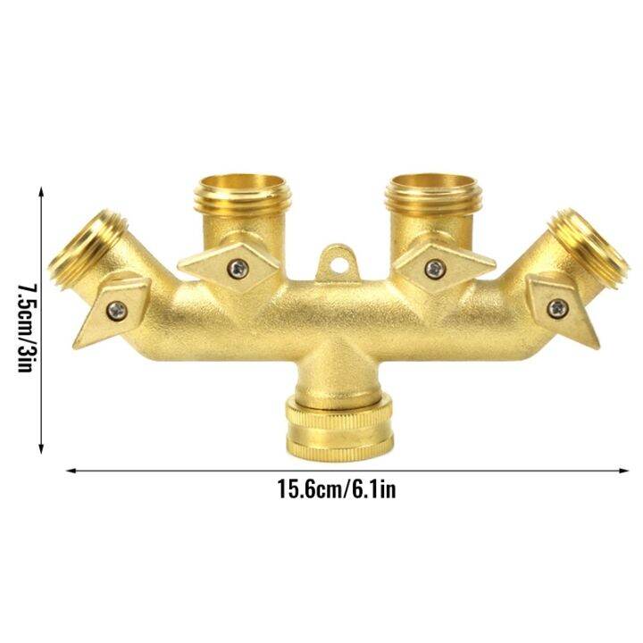 4วิธีสวนท่อ-s-plitter-อะแดปเตอร์3-4ก๊อกน้ำ-diverter-สำหรับวาล์วทองเหลืองสวนท่อหัวจุกอะแดปเตอร์ปรับการไหล-contr