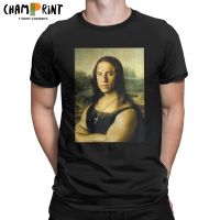 Mona Lisa Men T Shirts Parody Humor Funny Tees Short Sleeve Round Collar T-Shirt Pure Cotton Gift Idea Tops