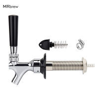 127Mm Shank Chrome Plated Beer Tap,Draft Beer Faucet With 14 Barbed Fitting,Beer Dispenser With Brush &amp; Clamp For Home Brew888