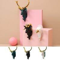 【YF】 Plastic Deer Horn Hook Light Luxury Sticky Decorative Animal Head Rack Hanging Personality Behind The Door