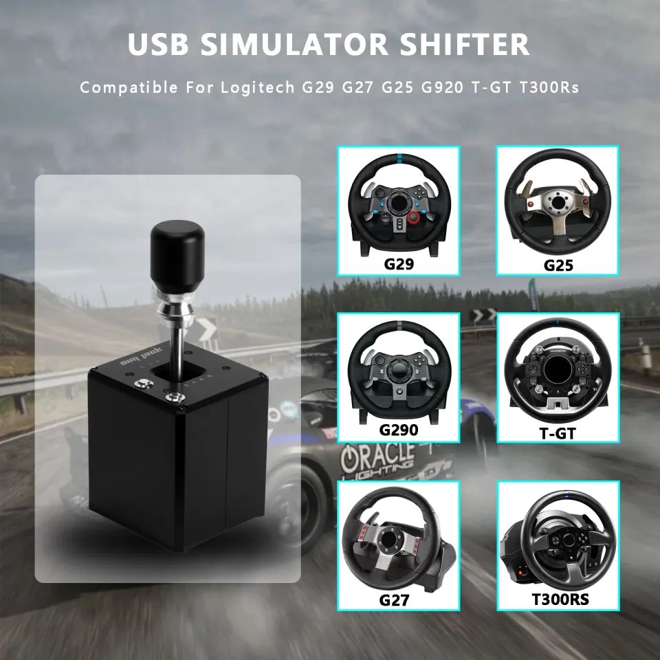 New H Gear Shifter for Logitech G29 G25 G27 G920 for Thrustmaster T300RS/GT  PC USB