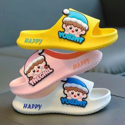 【July】 Childrens slippers summer little boy home bathroom non-slip womens cartoon cute girl thick bottom baby sandals and