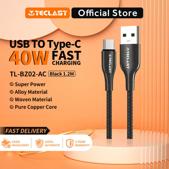 Teclast TLBZ02AC 1.2M Data Cable 40W/5A Fast Charging Cord TypeC