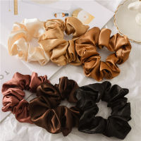 3.9 Inch Silk Scrunchie Elastic Handmade Multicolor Hair Band Ponytail Holder Solid Color Hair Ties Headband Hair Accessories