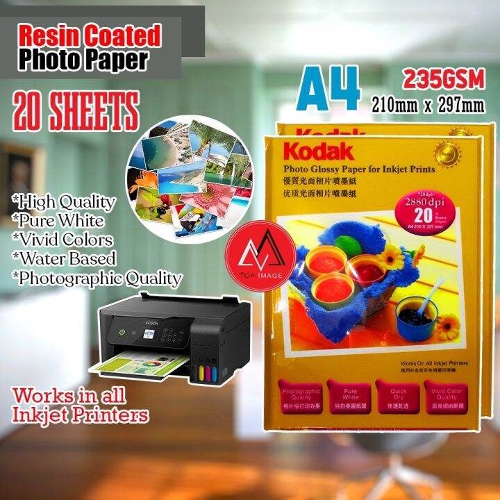 kodak Photo paper Premium A4 Size woven linen RC Satin glossy rc rough