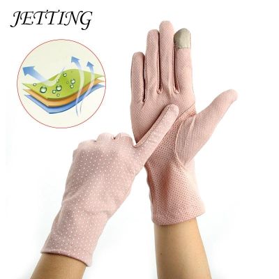 Pink Stretch Gloves Anti Uv Resistant Driving Breathable Guantes