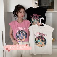 DD SHOPพร้อมส่งDX-8967 เสื้อยืดแขนกุดคอกลมลายเท่ๆ 4 สีผ้านิ่มใส่สบายมากค่ะ 04