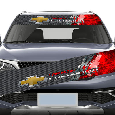 ฝาครอบป้ายม่านบังแดดสติกเกอร์กันแดดรถสติ๊กเกอร์ติดกระจกหน้ารถยนต์หน้า1ชิ้นสำหรับ Chevrolet Luv Kalos Aveo Spark Lova Spark Orlando Captiva Optra Trax Camaro