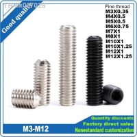 ✒  M3 M4 M5 M6 M7 M8 M10 M12 Fine Thread DIN916 Black 12.9 Steel Hex Hexagon Socket Allen Cup Point Grub Headless Bolt Set Screw