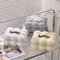 Luxury Tissue Boxes Marshmallow Ceramic Tissue Box Cream Tissue Holder Cover Napkin Holder Storage Box Home Living Room Decor Tissue Holders