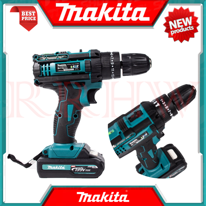 makita-cordless-drill-impact-drill-สว่านไร้สาย-199v-3ระบบ-สว่าน-สว่านไฟฟ้าไร้สาย-เจาะกระแทกได้-งานไต้หวัน-aaa-การันตีสินค้า