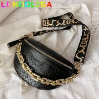 【CW】 Thick Chain Women  39;s Pack Leather Waist Shoulder Crossbody Chest Luxury Designer Handbags Female Sac