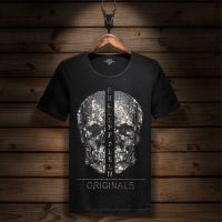 Plus the size of 2023 skulls of jet shirts mens summer clothes with short sleeves man Streetwear O Neck Slim shirt Calaveras Camiseta