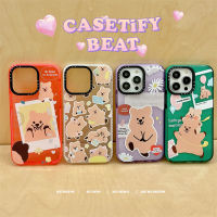 KIKI Original CASE.TIFY Cute Phone Case for iphone 14 14Pro 14ProMax 11 12 13promax Creative Cartoon Cute little bear Doodle pattern Shock-proof soft case Korean bear High quality air cushion protection Official New Design