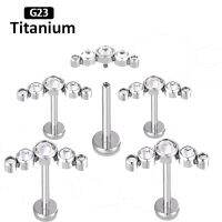 {Receive Yali} G23Titanium ใหม่16G CZ เล็บหูเจาะฝังเกลียวด้านในก้านตรงเล็บปลอมตกแต่งเจาะหูกระดูกเล็บเครื่องประดับแบบเจาะ