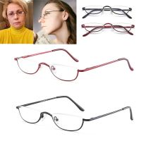 Half Moon Semi Rimless Reading Glasses Readers Metal Eyeglass Optical Spectacle Semi Rimless Vintage Portable Reading Glasses