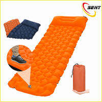 Camping Sleeping Pad พร้อมหมอนในตัวปั๊ม Ultralight Inflatable Sleeping Mat กันน้ำ Camping Air ที่นอนสำหรับ Backpacking เดินป่าเต็นท์เดินทาง