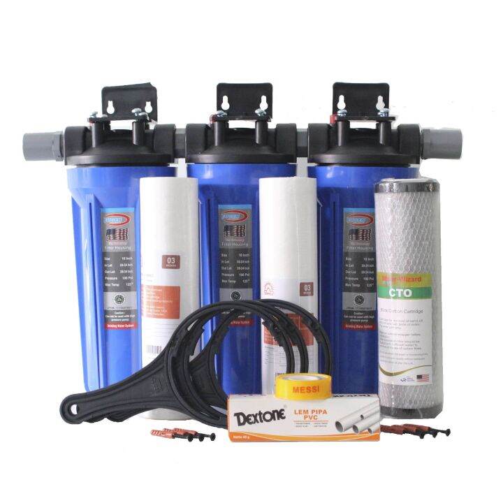 Filter Air Toren / Filter Air Keruh /Paket Fitler air Nanotec 3 Tahap