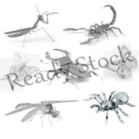 【hot sale】 ✁ B02 3D Metal Puzzle Insect Series Butterfly Dragonfly Scorpion Mantis and Spider Assembly Model Birthday Gift