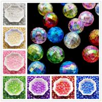 6/810mm Transparent Electroplated Beads AB Color Facet Acrylic Beads Loose Spacer Beads for Jewelry Making DIY Bracelet