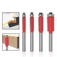 1/4Pc 6mm 1/4－Shank Flush Trim Router Bits End Mill สําหรับเครื่องตัดไม้ยาวพร้อมแบริ่งเครื่องมืองานไม้ End Mill