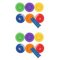 12 Sets Plastic Spinning Plate Juggling Props Performance Tools Kids Children Practicing Balance Skills Toy Home Outdoor