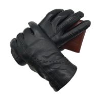 Winter Mens Fashion Sheepskin Leather Gloves Cotton Lining Winter Gloves Keep Warm Driving Riding Outdoor Black New 2020