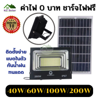 ไฟสปอตไลท์ โซล่าเซลล์ 40W 60W 100W 200W   โคมไฟถนน โคมไฟติดผนัง โคมไฟสปอร์ตไลท์