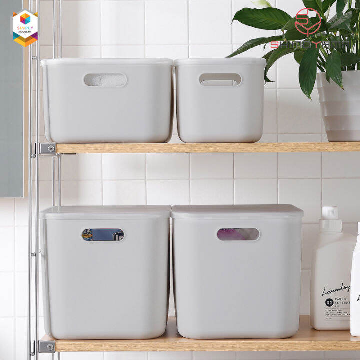 Shimoyama Muji Style Small Gray Flat Storage Box with Lid (Size A