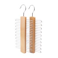 4X7B Wooden 20 Bar Tie Rack Hanger - Scarf, Belt, Accessory Organiser