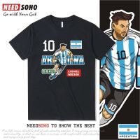 เสื้อยืด2022 Catal World Cup Argan แขนสั้นเสื้อแข่งฟุตบอล Messi หมายเลข10 Maladona C Robrazil ชาย