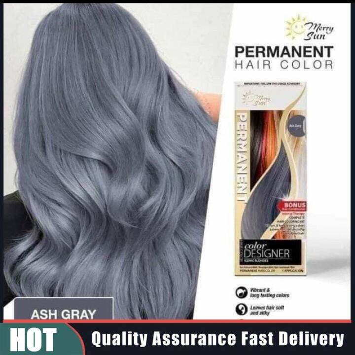 ASH GREY/GRAY PERMANENT HAIR COLOR BY MERRY SUN 100 AUTHENTIC!! | Lazada PH