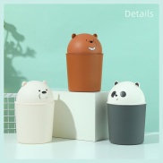 Thùng rác We bare bear Miniso Hộp lưu trữ mini để bàn đa năng tiện dụng