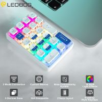 LEOBOG K21 Bluetooth Number Pad Mechanical Numeric Keypad 21 Key Transparent Photoshop Accounting Numpad Gaming Keyboard