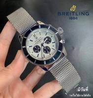 นาฬิกาข้อมือผู้ชายBreitlingพร้อมกล่องแบรนด์ มีช่องบอกวันที่ วงในใช้งานได้ #0000555