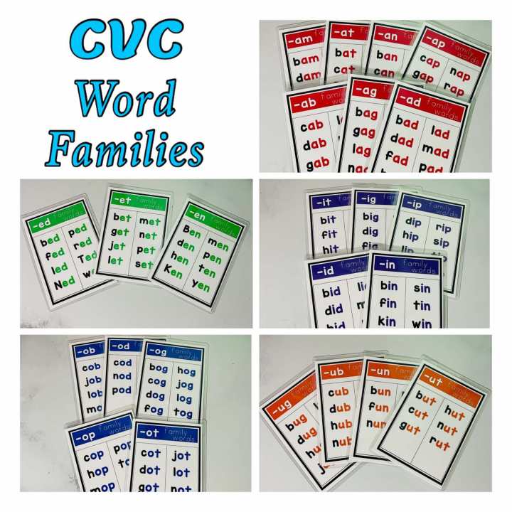 CVC Word Families Laminated FLASH CARDS | Lazada PH