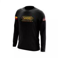 shoei Pure Black Long-Sleeved New Motorcycle Clothing Spring Autumn Off-Road T-Shirt Racing Outdoor Sportswear Cycling Bicycle Quick-Dry