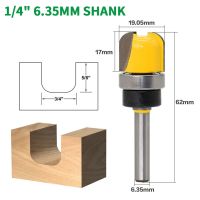 1PC 1/4－6.35MM Shank Milling Cutter ไม้แกะสลัก 3/4－เส้นผ่านศูนย์กลางถาดชามแม่แบบเราเตอร์เครื่องตัดกัดบิตสําหรับไม้ไฟฟ้า