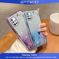 EPTWOO สำหรับ Samsung Galaxy A51 A71 A50 A50S A30S A12 A20 A30 A20S A21S A70 A22 4G 5G A7 2018 เคสโทรศัพท์Electroplated Secret Gardenรูปแบบปลอกกันกระแทกใสนุ่มTPUฝาหลังBling GlitterกระดาษMM-08