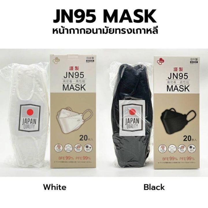 หน้ากากอนามัย-jn95-mask-กล่องละ20-ชิ้น-นำเข้าจากญี่ปุ่น-ปั้มjapan-ทุกชิ้น-japan-quality