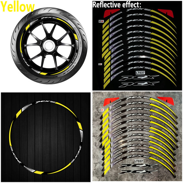 ฮอนด้า-pcx160ล้อสติ๊กเกอร์สะท้อนแสงลายตกแต่งรูปลอกรถจักรยานยนต์ล้อสำหรับล้อรุ่นฮอนด้า-pcx160