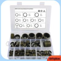 NHFQBKM ขนาดเมตริก11นิ้ว เครื่องซักผ้าปิดผนึก M6-M26 ชุดแยกปะเก็นแหวนรองน้ำมันเครื่อง พร้อมกล่องเก็บของ ปะเก็นซีลรถยนต์ ข้อต่อท่อเกลียว