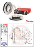 09 C424 11 จานเบรค ล้อ F (ยี่ห้อ BREMBO) รุ่น HC UV FORD Ranger T6 2.2 3.2, Everest ปี 2006-2011